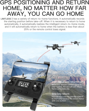 Drone X Pro LIMITLESS 4 GPS 4K EVO Obstacle Avoidance 3-Axis Gimbal Long Flight Time